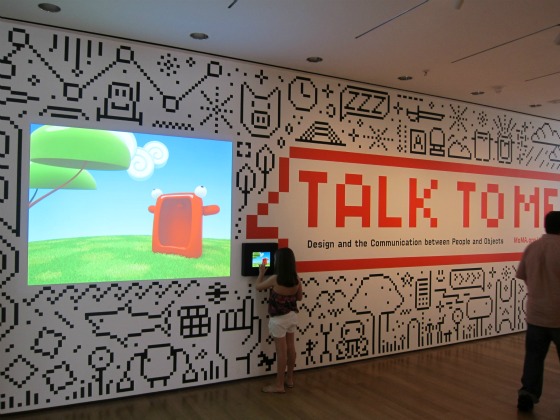 Entrance to the "Talk to Me" exhibition at MoMA in New York City.
