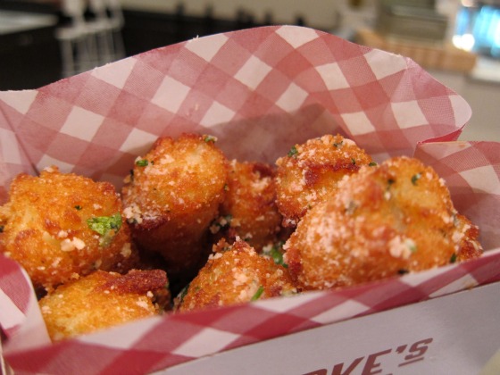 A basket of Cheesy Tater Tots off the menu of Clarke's Standard