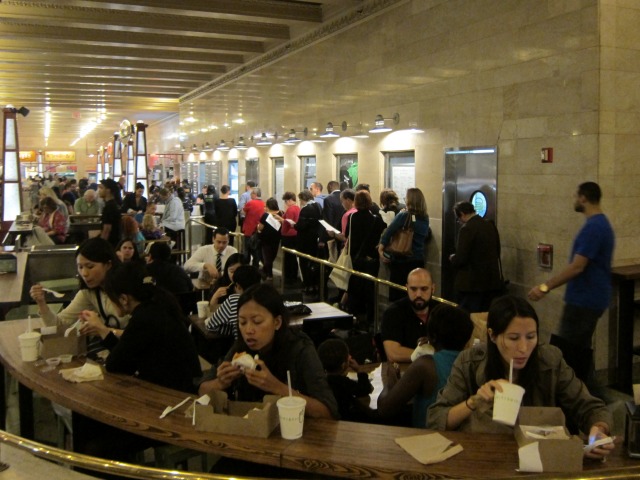 Grand Central Terminal packed with people chowing down on all Shake Shack's food