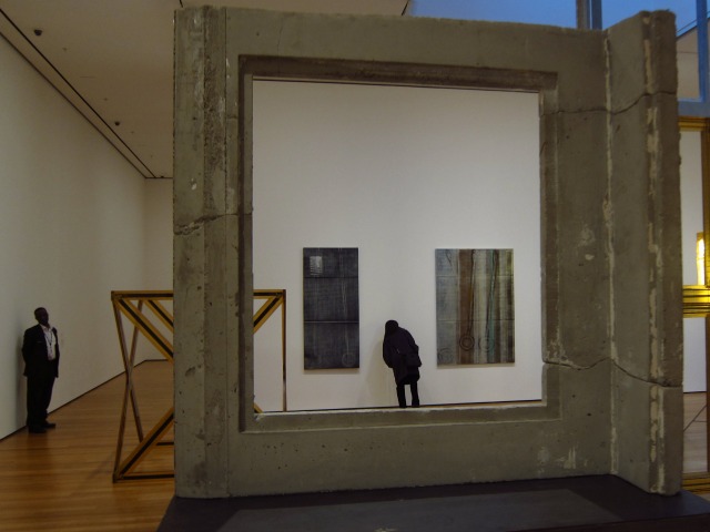 Isa Genzen has also worked with concrete in her art, and at the MoMA stands this large rectangular sculpture