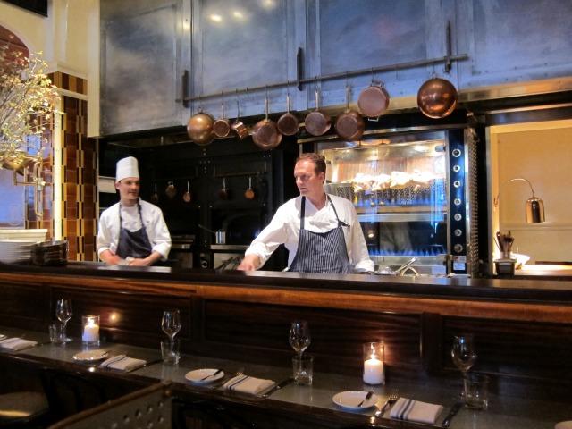 Two cooks prepare New Year's Day brunch for 2013 at Lafayette in NYC