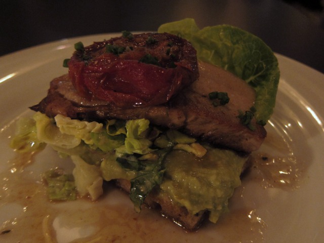 Image of the PLT (Pork, Lettuce, and tomato) sandwich off the Empire Diner's menu