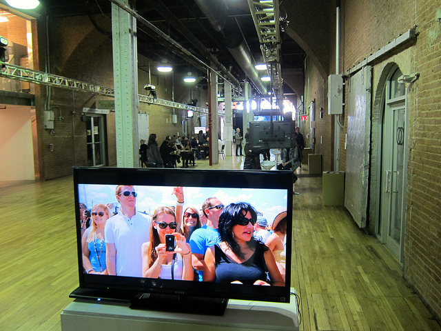 At the moving image art fair in NYC, there is a TV featuring video