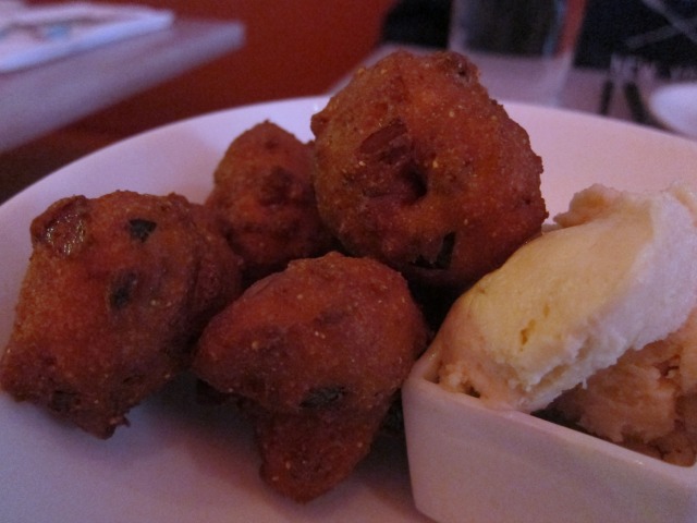 The fried and delicious sweet & sour jalepeno hush puppies served from Dirt Candy in the East Village