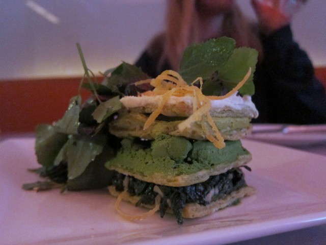 Spinach!, one of the delicious appetizers served at Chef Amanda Cohen's restaurant, Dirt Candy, in the East Village