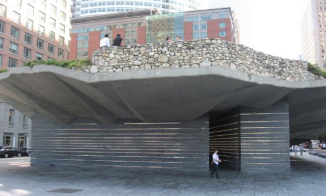 Front of the Irish Hunger Memorial in NYC