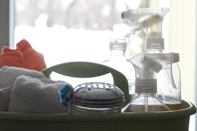 Photo of spring cleaning supplies, provided by Susy Morris