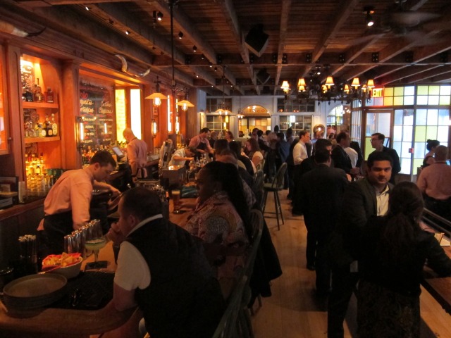 An image of the very crowded bar area of El Vez in NYC