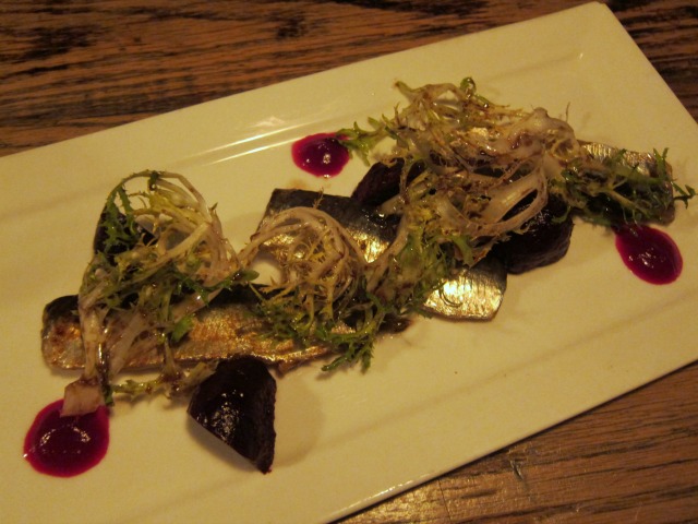 A sardine dish served from Burke & Wills, a Australian Bistro on the Upper West Side