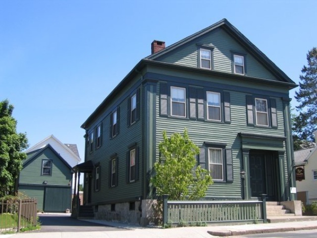 An exterior view of the Lizzie Borden Bed and Breakfast in Massachusetts