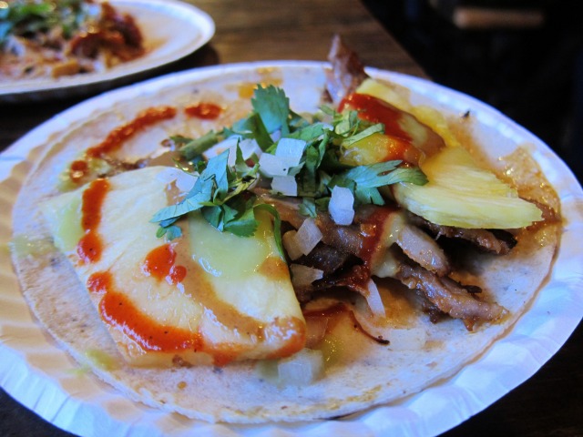 Delicious pork and pineapple tacos from Alex Stupak's newest taco spot in the East Village