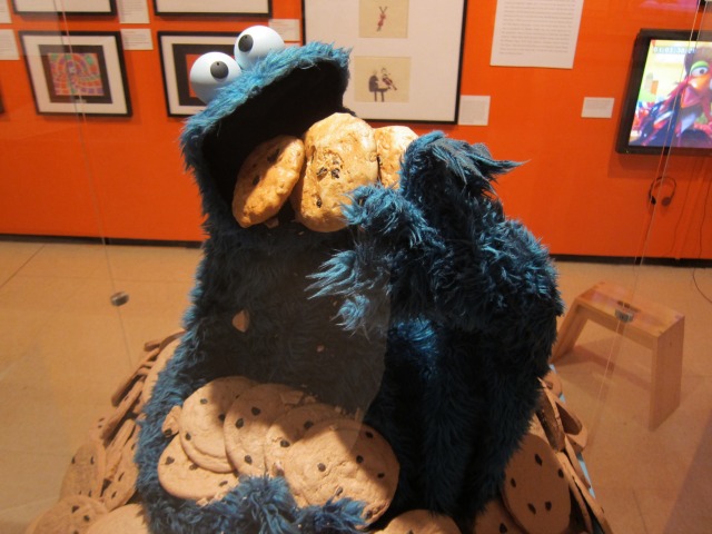 The lovable and colorful Cookie Monster is at Lincoln Center's New York Public Library too!