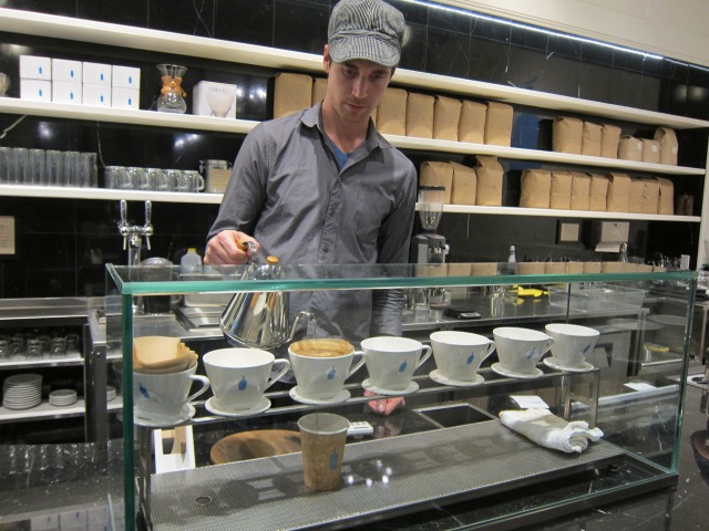 The special Blue Bottle pour-over from Blue Bottle Coffee in NYC.