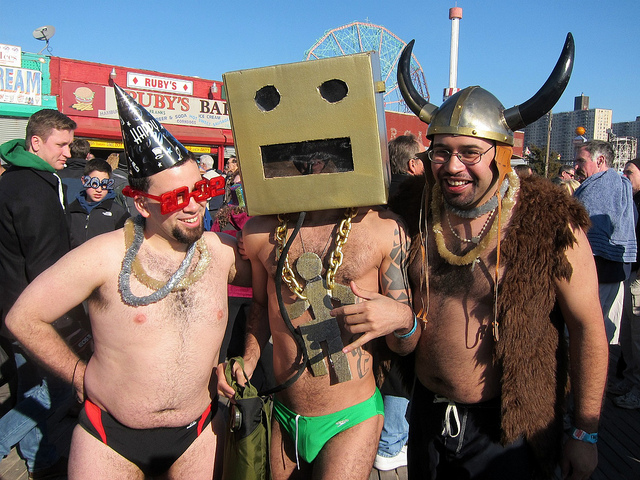 Polar Bear Plunge participants dressed in costumes