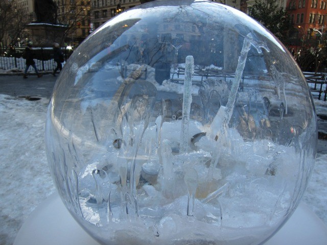 Paula Hayes Gazing Globes at Madison Square Park