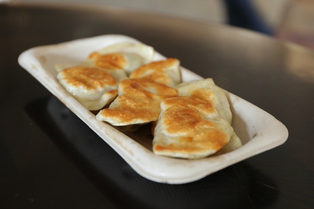 Fried Long Island Duck and Leek dumpling at Northern Tiger Chinese restaurant.