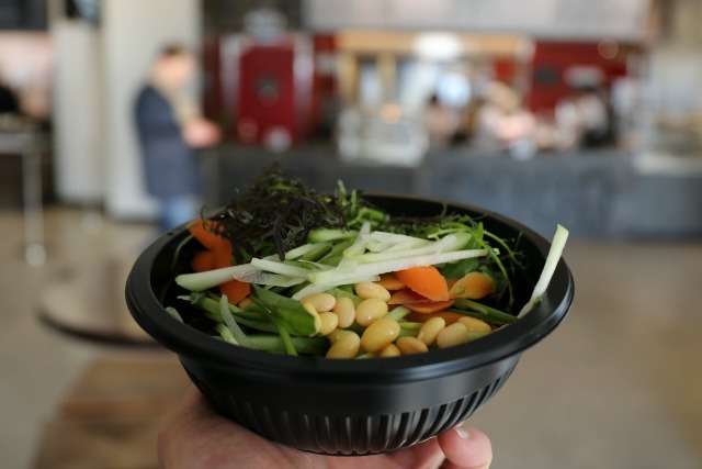 Northern Tiger's noodle bowl with fresh vegetables at Brookfield Plaza, NYC.