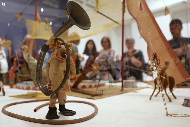 Close up of the calder circus exhibit at the Downtown Whitney