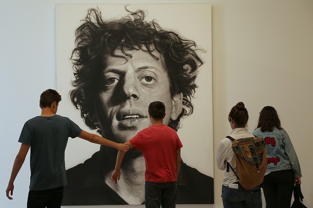 Chuck Close painitng at the Downtown Whitney