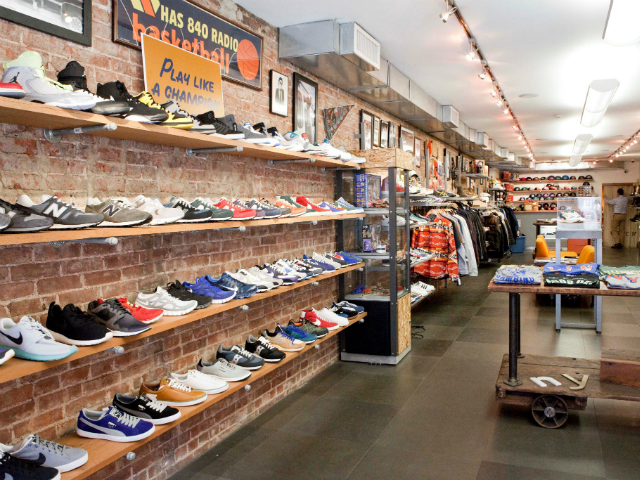 Interior of West NYC boutique sports shop