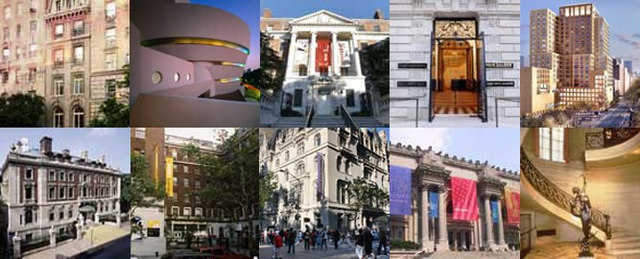 Collage of museums involved in Museum Mile