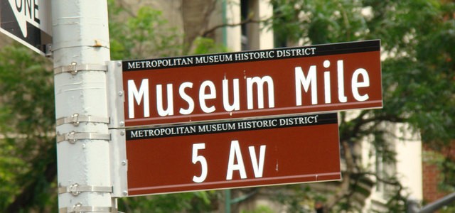 Closeup of Museum Mile (5th Avenue) Street Sign