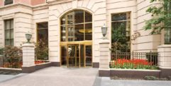 Exterior shot of the entrance of Liberty Plaza