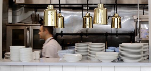 An interior view of Nickle & Diner's kitchen in NYC.