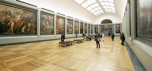 An interior view of an art museum in New York City.