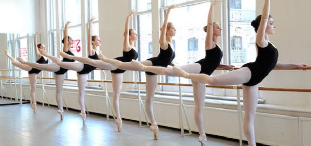 A line of ballerinas dancing at School at Steps in New York City.