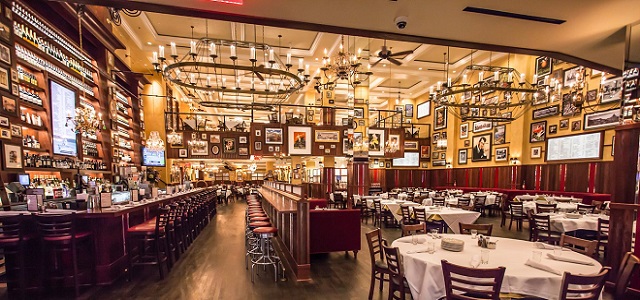 An interior view of Carmine's Italian restaurant in New York City.