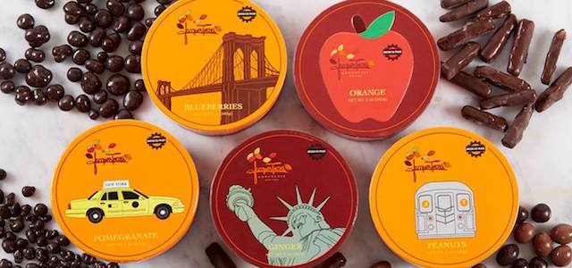 A set of back-to-school in NYC themed chocolate from Jacques Torres.