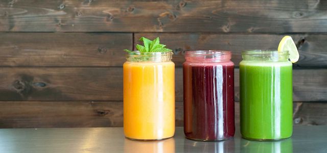 Three classes of freshly made juices.