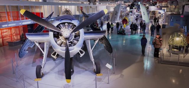 An interior view of aircrafts at the Intrepid Museum.