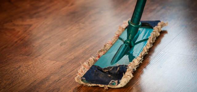mop on wood floor
