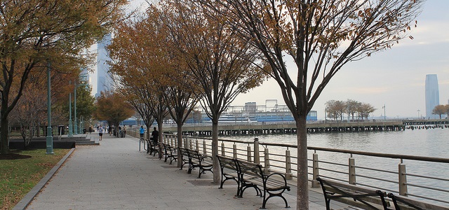 walking path next to hudson river