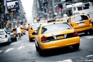 Taxis on NYC roads
