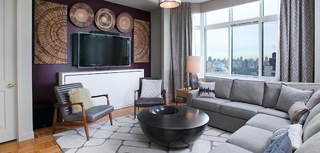 interior of the lucerne apartment with couch and television