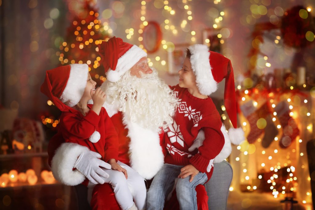 Children on santa's lap