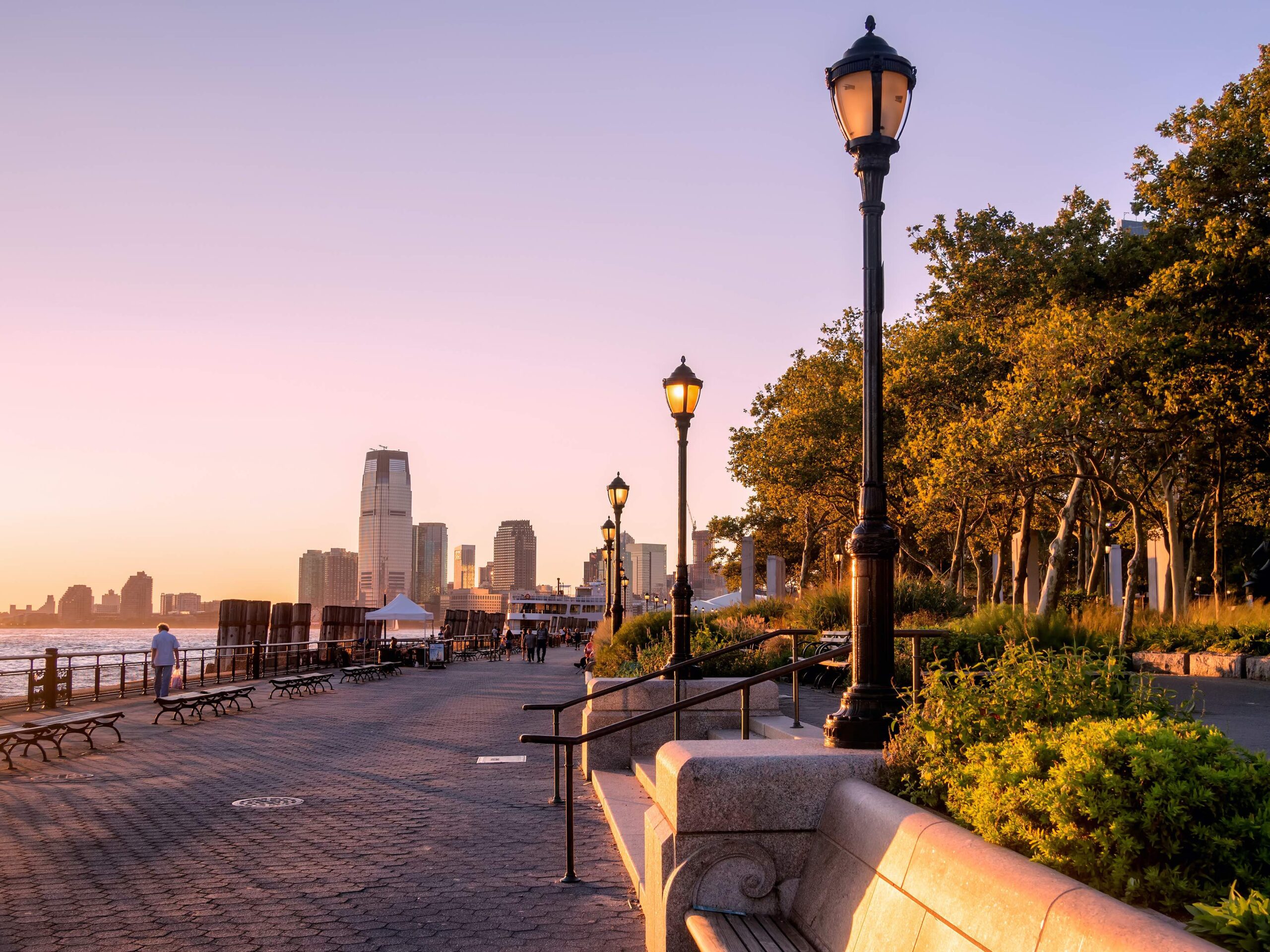 Sunset at Battery Park in New York City