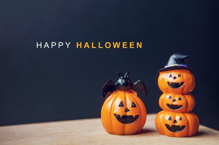 halloween greeting with pumpkinds
