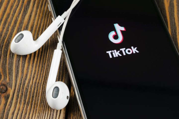The TikTok app on a phone