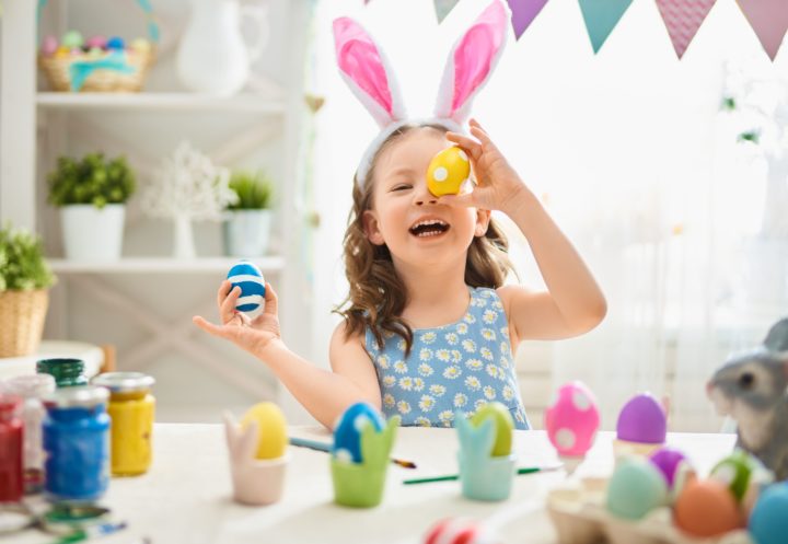 little girl in easter ears