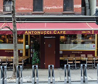 Exterior photo of Antonucci Cafe's awning.