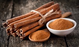 Cinnamon sticks and seasoning in trays
