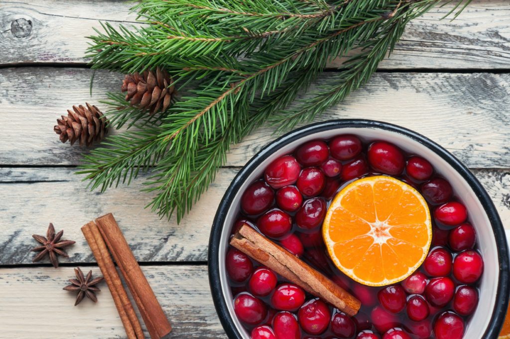 Christmas potpourri, Hot scented beverage made from cranberry, cinnamon, clementines and spices.