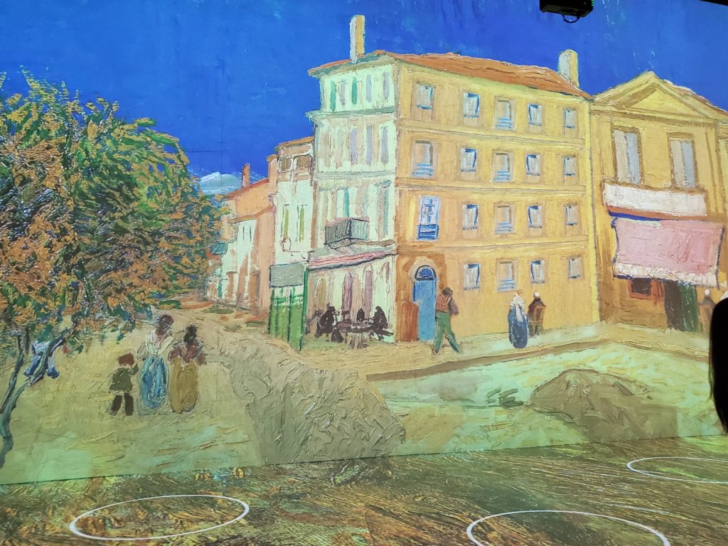 Van Gogh's painting projected on a wall
