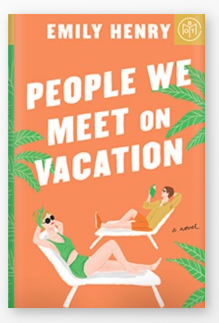 The cover of People We Meet On Vacation. Two people on beach lounge chairs. 
