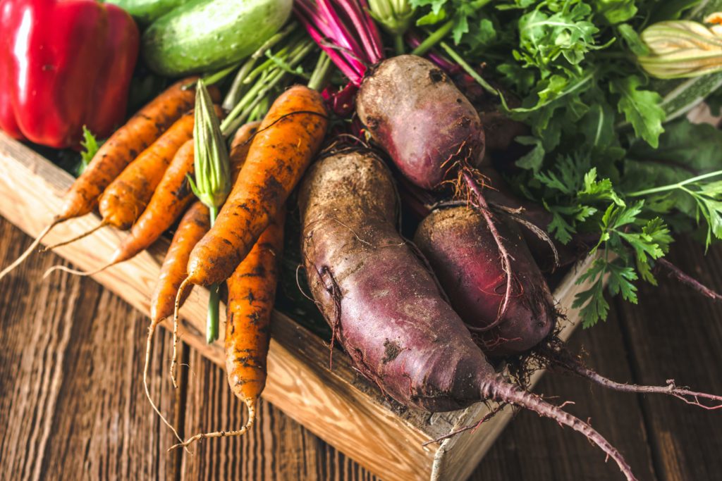 Vegetables on a table