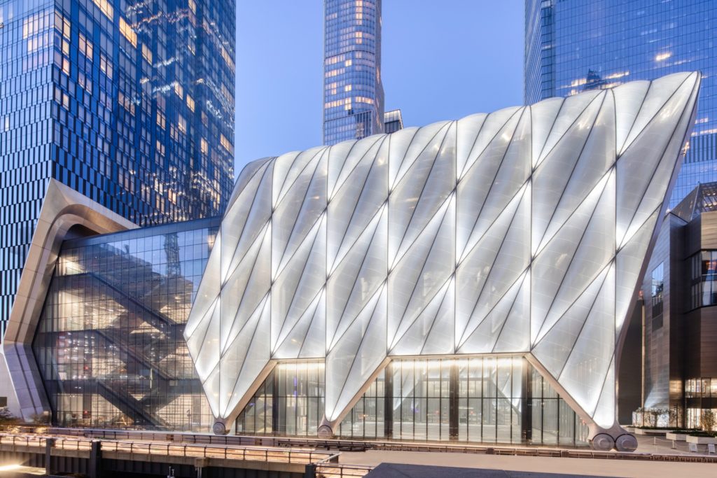 Image of exterior of the shed building in Hudson yards NYC